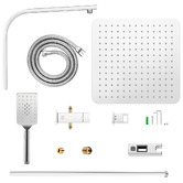 Expert Homewares Andon 300mm Square Gooseneck Twin Shower