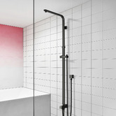 Expert Homewares Square Matte Black Universal Twin Rail Shower body