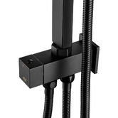 Expert Homewares Square Matte Black Universal Twin Rail Shower body