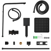 Expert Homewares Finn Square Thin Waterfall Twin Rail Shower