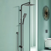 Expert Homewares Nero 200mm Twin Rail Shower
