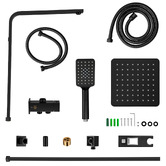Expert Homewares Nero 200mm Twin Rail Shower
