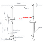 Expert Homewares Chrome Round Rail Shower