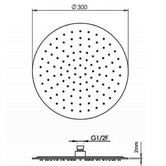 Expert Homewares Colby 300mm Round Ceiling Shower Head