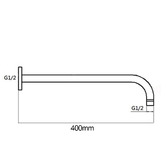 Expert Homewares Euro 200mm Matte Black Curved Shower Arm &amp; Head