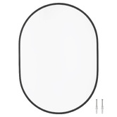 Expert Homewares Black Superia Oval Stainless Steel Wall Mirror