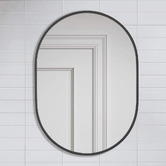 Expert Homewares Black Superia Oval Stainless Steel Wall Mirror