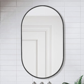 Expert Homewares Black Superia Oval Stainless Steel Wall Mirror