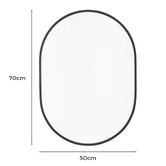 Expert Homewares Black Superia Oval Stainless Steel Wall Mirror