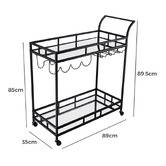 Expert Homewares Caledon 2 Tier Steel Bar Cart