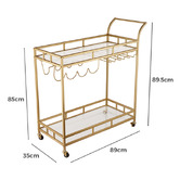 Expert Homewares Caledon 2 Tier Steel Bar Cart