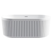 Expert Homewares Mason 1500mm Gloss White Acrylic Freestanding Bath with Overflow
