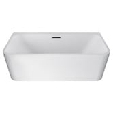 Expert Homewares Eugene Rectangle Acrylic Back to Wall Bath with Overflow