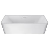 Expert Homewares Eugene Rectangle Acrylic Back to Wall Bath with Overflow
