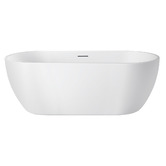 Expert Homewares Austin Oval Acrylic Freestanding Bath with Overflow