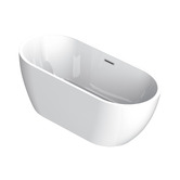 Expert Homewares Austin Oval Acrylic Freestanding Bath with Overflow