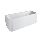 Expert Homewares Eugene Rectangle Acrylic Back to Wall Bath with Overflow