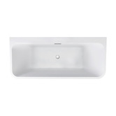 Expert Homewares Eugene Rectangle Acrylic Back to Wall Bath with Overflow