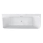 Expert Homewares Eugene Rectangle Acrylic Back to Wall Bath with Overflow
