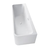 Expert Homewares Eugene Rectangle Acrylic Back to Wall Bath with Overflow