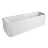 Expert Homewares Eugene Rectangle Acrylic Back to Wall Bath with Overflow