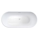Expert Homewares Austin Oval Acrylic Freestanding Bath with Overflow