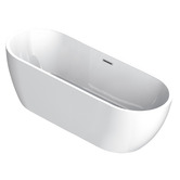 Expert Homewares Austin Oval Acrylic Freestanding Bath with Overflow