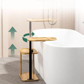 Expert Homewares Willie Bamboo &amp; Steel Adjustable Side Table
