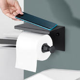Expert Homewares Minori Black Stainless Steel Toilet Roll Holder