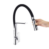 Expert Homewares Cammie Chrome Gooseneck Pull down Kitchen Sink Mixer