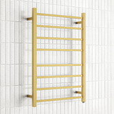 Expert Homewares Ottimo Square 620 x 912mm Brushed Yellow Gold Heated Towel Rail