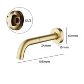Expert Homewares Solander 190mm Wall Mounted Bath/Basin Spout