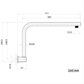 Expert Homewares Nero 410mm Gooseneck Shower Arm