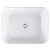 Expert Homewares Lucas 480mm Gloss White Rectangular Ceramic Above Counter Basin
