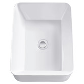 Expert Homewares Lucas 480mm Gloss White Rectangular Ceramic Above Counter Basin