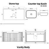 Expert Homewares Mallari 900mm Wall Hung Single Vanity with 465mm Ceramic Basin