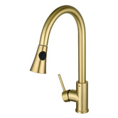 Expert Homewares Euro Brushed Yellow Gold Flared Pull-Out Kitchen Sink Mixer