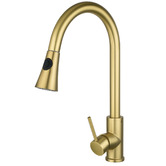 Expert Homewares Euro Brushed Yellow Gold Flared Pull-Out Kitchen Sink Mixer