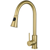 Expert Homewares Euro Brushed Yellow Gold Flared Pull-Out Kitchen Sink Mixer