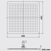 Expert Homewares Andon 400mm Super Slim Shower Head