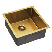 Expert Homewares Deso 440mm Single Stainless Steel Kitchen Sink with Button-controlled Basket Waste