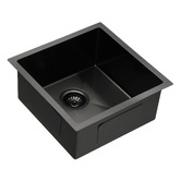 Expert Homewares Deso 440mm Single Stainless Steel Kitchen Sink with Button-controlled Basket Waste