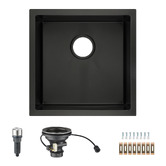 Expert Homewares Deso 440mm Single Stainless Steel Kitchen Sink with Button-controlled Basket Waste