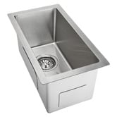 Expert Homewares Deso 250mm Single Stainless Steel Kitchen Sink with Button-controlled Basket Waste