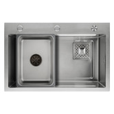 Expert Homewares Azelea 680mm Single Stainless Steel Kitchen Sink with Button-controlled Basket Waste