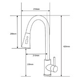 Expert Homewares Frederick Gooseneck Pull-Out Kitchen Sink Mixer