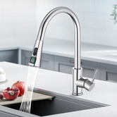 Expert Homewares Cammie Chrome Gooseneck Pull-Out Kitchen Sink Mixer