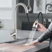 Expert Homewares Rohan Flared Gooseneck Pull-Out Kitchen Sink Mixer