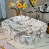 Expert Homewares Ascot White 485mm Rectangular Ceramic Basin