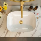 Expert Homewares Above Counter Rectangular Nano-Glazed Ceramic Basin